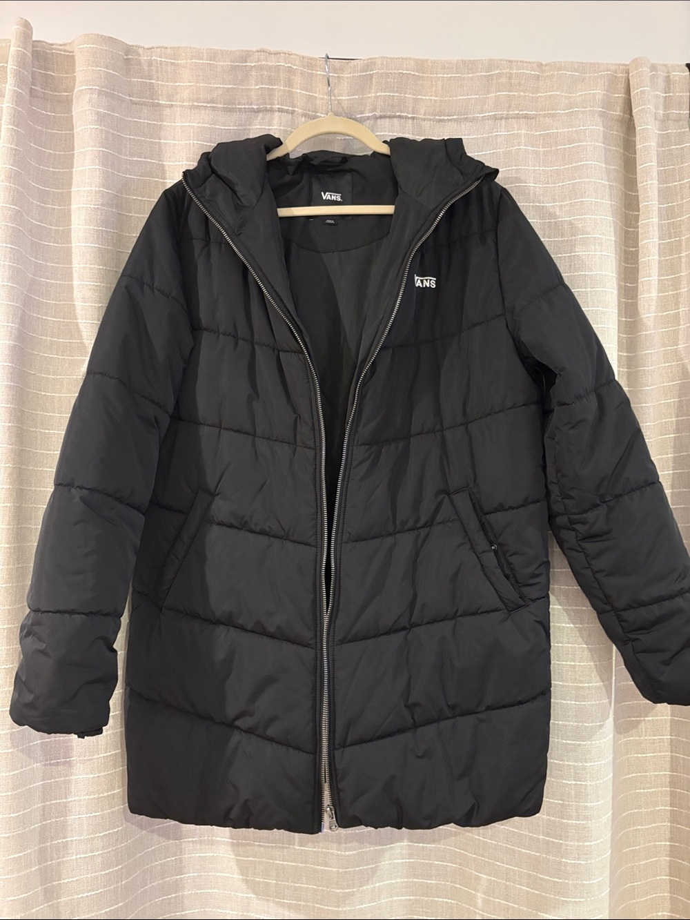 Vans Black Quilted Hooded Puffer Jacket